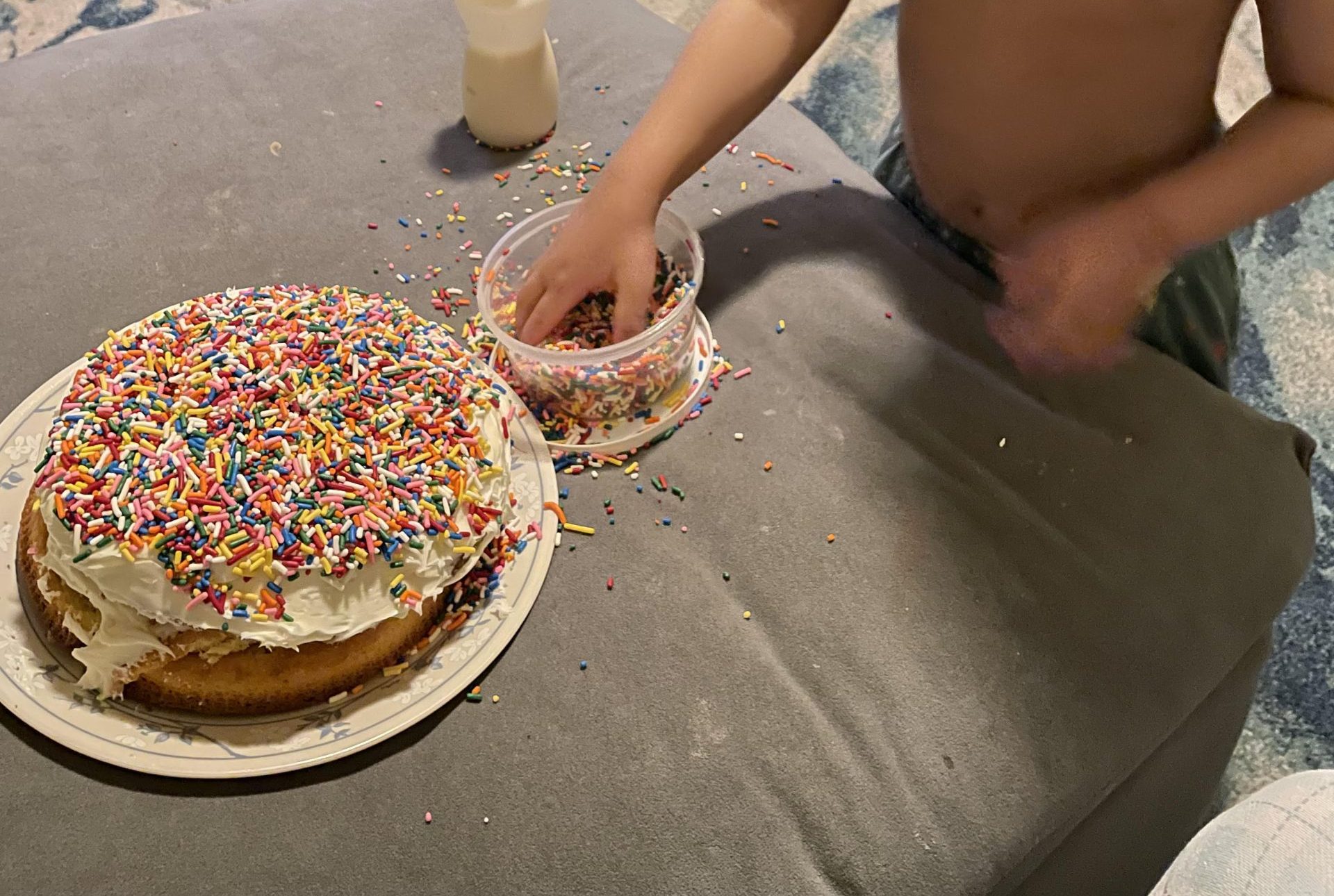 parenting picky toddlers and decorating birthday cake together